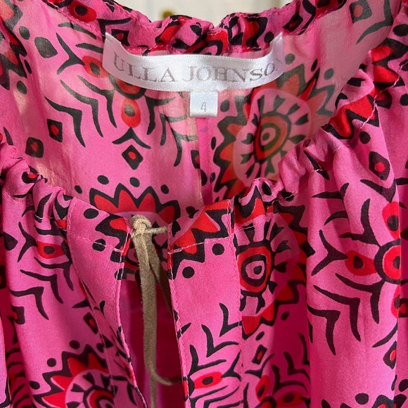 NWT: Silk Ulla Johnson Pink Geometric Dress - Picture 9 of 9